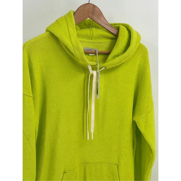 Outerknown Dress Hightide Women’s Size Small Neon Green Yellow Hooded Terry New‎ - Picture 3 of 14